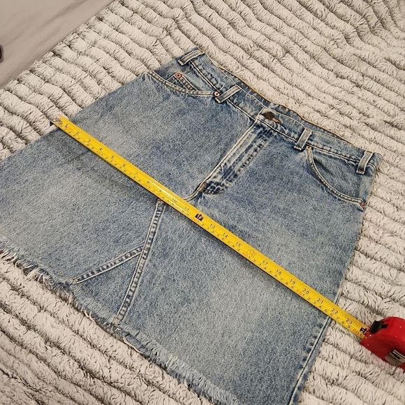 Vintage light wash orange Tab, upcycled Levi's jean skirt size 12! - Picture 10 of 10